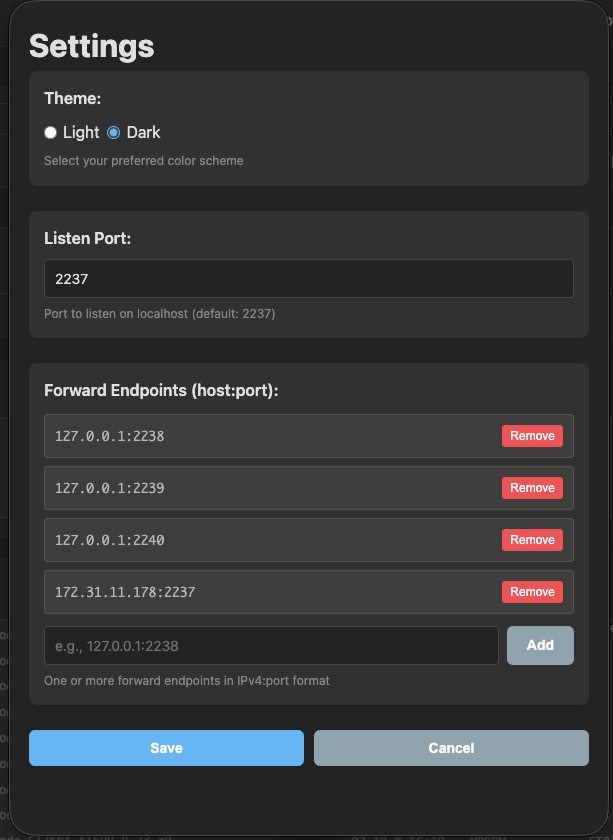 WSJT-X Relay settings window